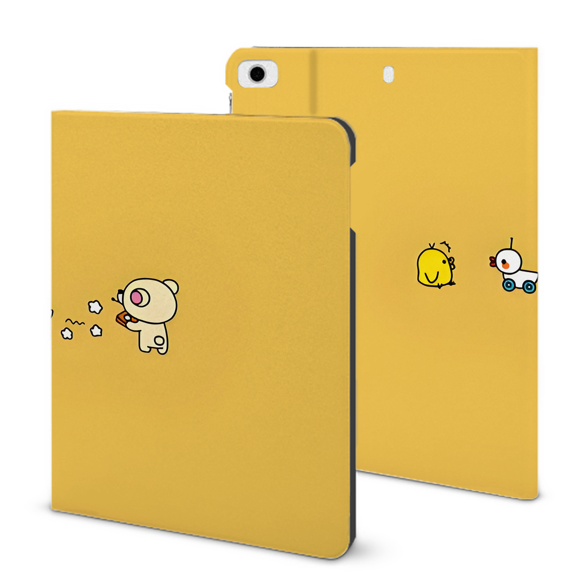 （画像用） リラックマ リラックマ キイロイトリ Rilakkuma Korilakkuma Kiiroitori IPad ケース ブック型 PUレザー TPU 耐衝撃 軽量 薄型 ペン収納なし 全面保護 IPad 各モデル対応